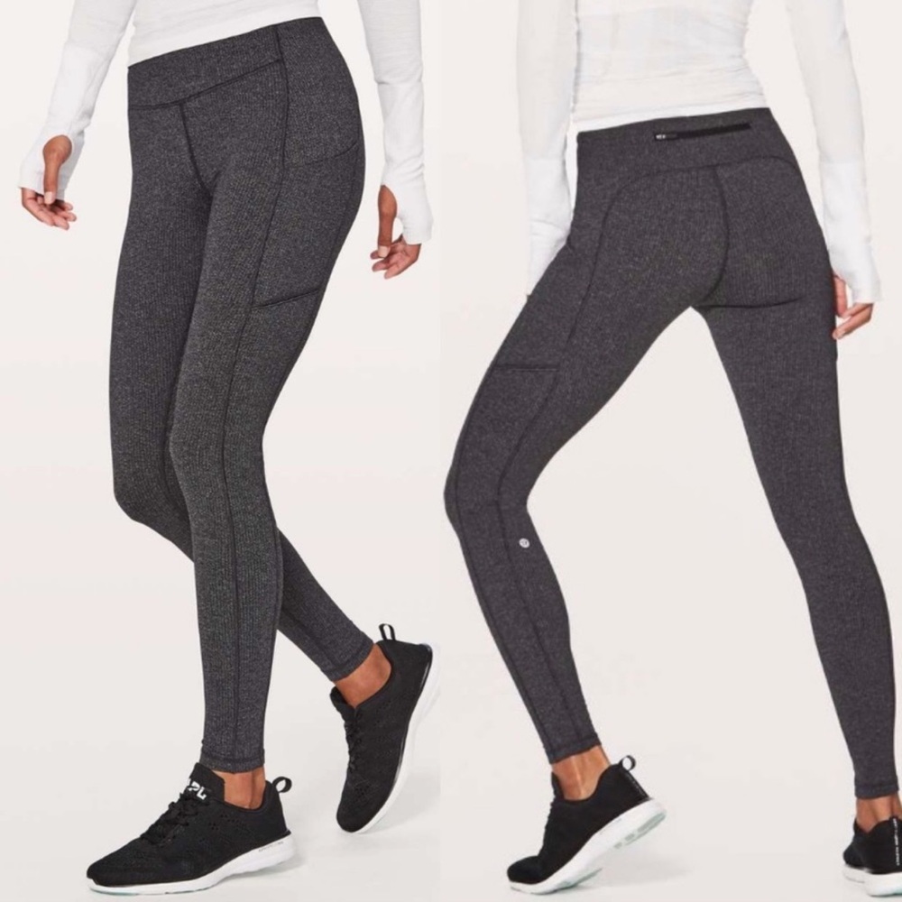 Lululemon Leggings Size 4 Heathered Black